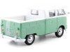 Cochesdemetal.es 1967 Volkswagen VW Type 2 T1 Cabina Doble Pickup Verde/Blanco 1:24 Motor Max 79343