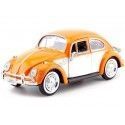 Cochesdemetal.es 1974 Volkswagen VW (Beetle) Escarabajo con Portaequipajes Naranja/Beige 1:24 Motor Max 79558