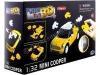 Cochesdemetal.es 2014 Mini Cooper S "Puzle 3D de 64 piezas" Amarillo/Blanco 1:32 Happy Well 57074