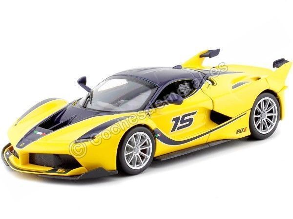 Cochesdemetal.es 2015 Ferrari FXX-K Amarillo/Negro 1:24 Bburago 18-26301