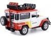 Cochesdemetal.es 1974 Toyota FJ40 Hard Top Off Road Con Portaequipajes Blanco/Rojo 1:24 Motor Max 79137