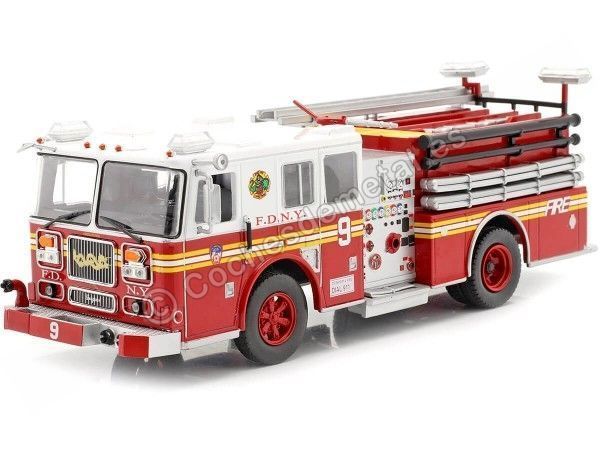 Cochesdemetal.es 2010 Seagrave Marauder Fire Truck "Bomberos New York" Rojo/Blanco 1:43 Editorial Salvat SP02