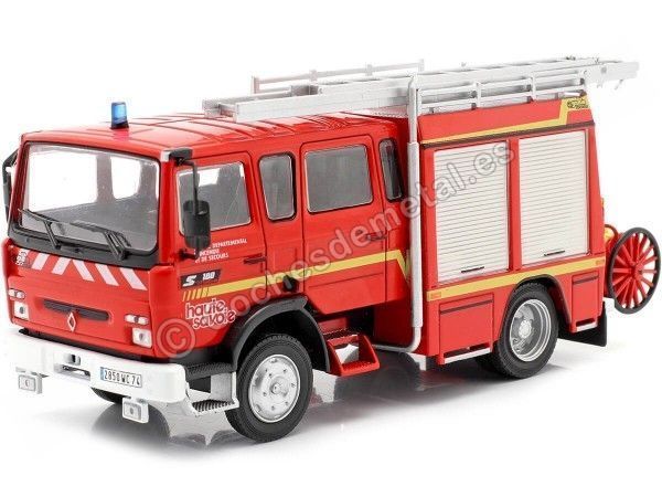 Cochesdemetal.es 1993 Renault VI S180 Metz "Cuerpo de Bomberos Francia" Rojo 1:43 Editorial Salvat SP11