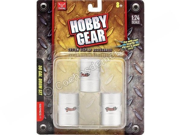 Cochesdemetal.es Tres Bidones de 50 Galones de Aceite (Series 1) 1:24 Hobby Gear 17013