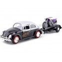 Cochesdemetal.es 1966 Volkswagen Beetle Con Carro y Motocicleta Black/Silver 1:24 Motor Max 79675