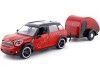 Cochesdemetal.es 2017 Mini Cooper S Countryman Con Remolque Camper Red/Black 1:24 Motor Max 79761