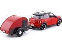 Cochesdemetal.es 2017 Mini Cooper S Countryman Con Remolque Camper Red/Black 1:24 Motor Max 79761