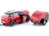 Cochesdemetal.es 2017 Mini Cooper S Countryman Con Remolque Camper Red/Black 1:24 Motor Max 79761