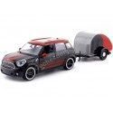 Cochesdemetal.es 2017 Mini Cooper S Countryman Con Remolque Camper Black/Red 1:24 Motor Max 79762