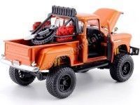 Cochesdemetal.es 1955 Chevrolet 1500 Stepside Pickup Off Road Naranja Metalizado 1:24 Motor Max 79133