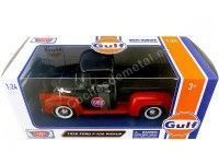 Cochesdemetal.es 1956 Ford F-100 Pickup "Gulf Edition" Azul/Rojo 1:24 Motor Max 79647