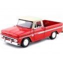 Cochesdemetal.es 1966 Chevrolet C10 Fleetside Pickup Rojo/Crema 1:24 Motor MAX 73355