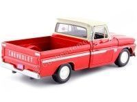 Cochesdemetal.es 1966 Chevrolet C10 Fleetside Pickup Rojo/Crema 1:24 Motor MAX 73355