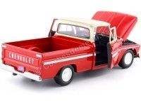 Cochesdemetal.es 1966 Chevrolet C10 Fleetside Pickup Rojo/Crema 1:24 Motor MAX 73355