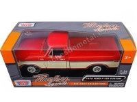 Cochesdemetal.es 1979 Ford F150 Pickup Custom Rojo/Beige 1:24 Motor Max 79346