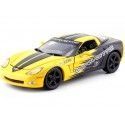 Cochesdemetal.es 2005 Chevrolet Corvette C6 Racing Amarillo/Negro 1:24 Motor Max 73774