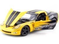 Cochesdemetal.es 2005 Chevrolet Corvette C6 Racing Amarillo/Negro 1:24 Motor Max 73774