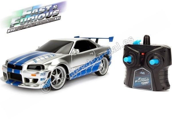 Cochesdemetal.es 2002 Nissan Skyline GT-R BNR34 "Fast & Furious" Radio Control 1:24 Jada Toys 99371/253203018