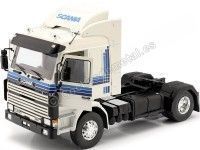 Cochesdemetal.es 1987 Camion Scania 143 Topline Blanco/Azul 1:18 MC Group 18143