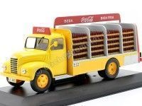 Cochesdemetal.es 1962 Camión Ebro B-45 [LE-6479] "Coca-Cola" Amarillo/Rojo 1:43 Editorial Salvat PUB003