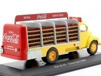 Cochesdemetal.es 1962 Camión Ebro B-45 [LE-6479] "Coca-Cola" Amarillo/Rojo 1:43 Editorial Salvat PUB003