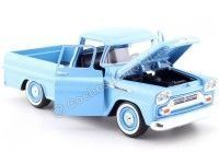 Cochesdemetal.es 1958 Chevrolet Apache Fleetline Pickup Azul Claro 1:24 Motor Max 79311