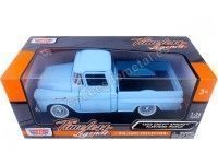 Cochesdemetal.es 1958 Chevrolet Apache Fleetline Pickup Azul Claro 1:24 Motor Max 79311