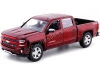 Cochesdemetal.es 2017 Chevrolet Silverado 1500 LT-Z71 Crew Cab Pickup Rojo 1:24 Motor Max 79348