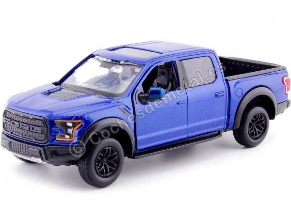 Cochesdemetal.es 2017 Ford F-150 Pickup Raptor Azul 1:27 Motor Max 79344