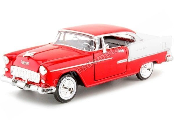 Cochesdemetal.es 1957 Chevrolet Bel Air Rojo/Blanco 1:24 Motor Max 73229