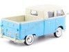 Cochesdemetal.es 1967 Volkswagen VW Type 2 T1 Cabina Doble Pickup Azul/Blanco 1:24 Motor Max 79343