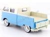 Cochesdemetal.es 1967 Volkswagen VW Type 2 T1 Cabina Doble Pickup Azul/Blanco 1:24 Motor Max 79343