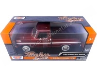 Cochesdemetal.es 1969 Ford F100 Pickup Rojo Metalizado 1:24 Motor MAX 79315