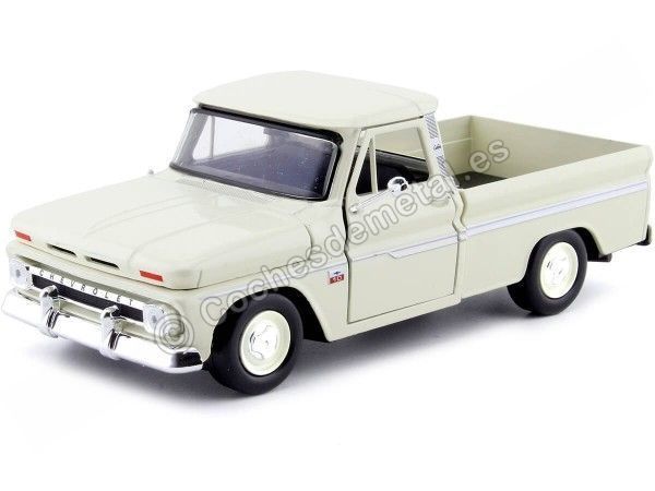 Cochesdemetal.es 1966 Chevrolet C10 Fleetside Pickup Beige 1:24 Motor MAX 73355