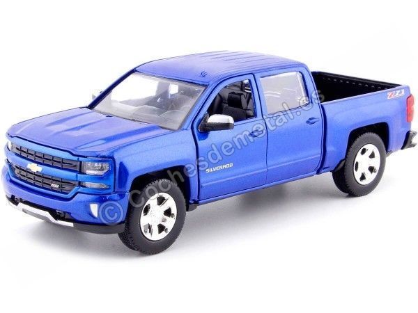 Cochesdemetal.es 2017 Chevrolet Silverado 1500 LT-Z71 Crew Cab Pickup Azul 1:24 Motor Max 79348