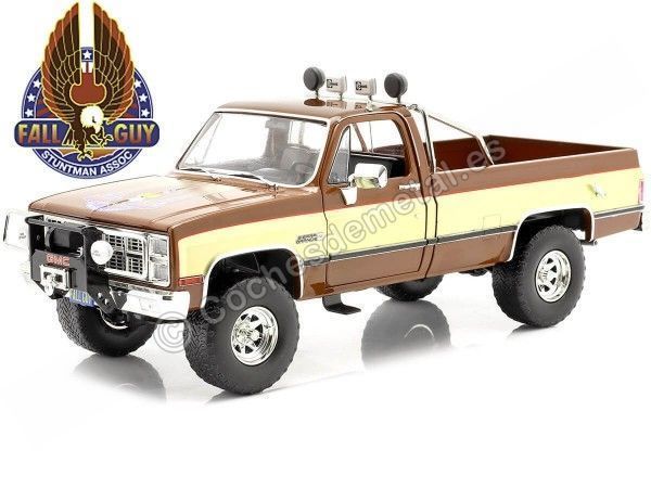 Cochesdemetal.es 1982 GMC K-2500 Sierra Grande Wideside "Fall Guy" Marrón/Oro 1:18 Greenlight 13560