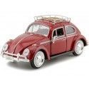 Cochesdemetal.es 1966 Volkswagen VW Beetle con Portaequipajes Rojo 1:24 Motor Max 79559