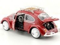 Cochesdemetal.es 1966 Volkswagen VW Beetle con Portaequipajes Rojo 1:24 Motor Max 79559