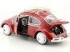 Cochesdemetal.es 1966 Volkswagen VW Beetle con Portaequipajes Rojo 1:24 Motor Max 79559