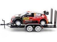 Cochesdemetal.es 2018 Citroen C3 WRC Nº10 Loeb/Elena Ganador Rally Cataluña + Remolque 1:24 Editorial Salvat RAL03 76001