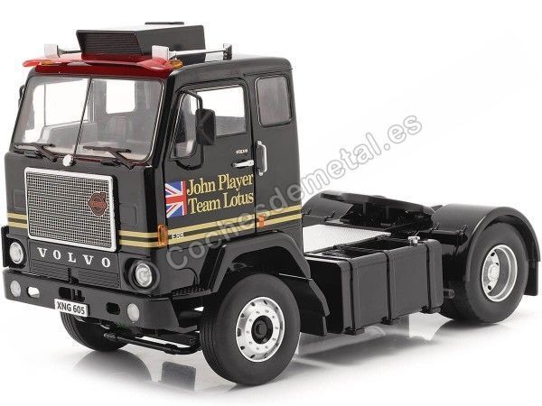 Cochesdemetal.es 1965 Camion Volvo F88 "John Player Team Lotus" Negro 1:18 Road Kings 180064