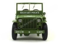 Cochesdemetal.es 1944 Jeep Willys Policía Militar Verde Caqui 1:18 American Diorama 77406