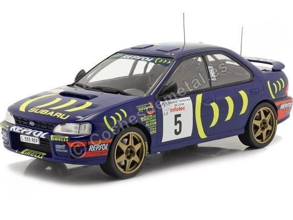 Cochesdemetal.es 1995 Subaru Impreza 555 Nº5 Sainz/Moya Rallye Tour de Corse 1:18 IXO Models 18RMC063A