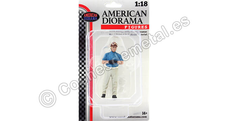 1955 Figura de Resina Juan Manuel Fangio Leyendas de las Carreras Años 50, Figura A 1:18 American Diorama 76347