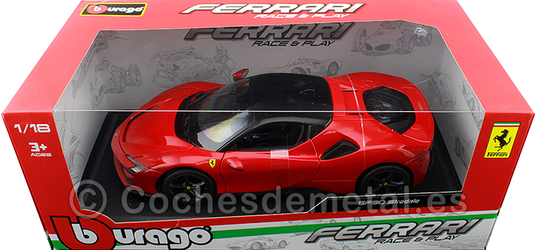 2019 Ferrari SF90 Stradale Hybid Rojo 1:18 Bburago 16015