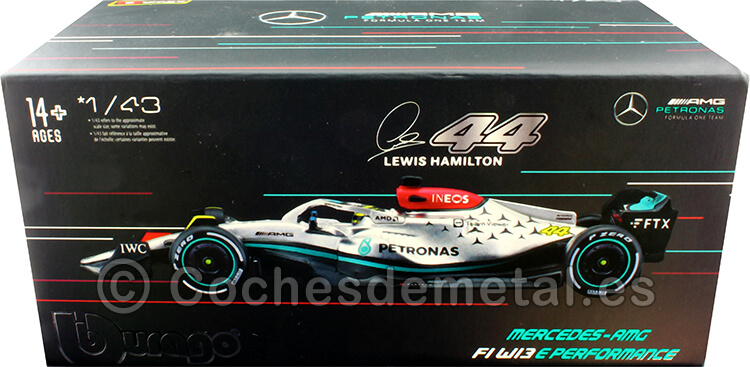 2022 Mercedes F1 W13E Nº44 Lewis Hamilton Mercedes-AMG Petronas 1:43 Bburago Signature Series 38066H