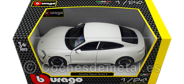 2021 Porsche Taycan Turbo S Blanco 1:24 Bburago 21098