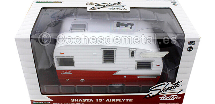 1961 Caravana Shasta 15 Airflyte Blanca/Roja 1:24 GreenLight 18225