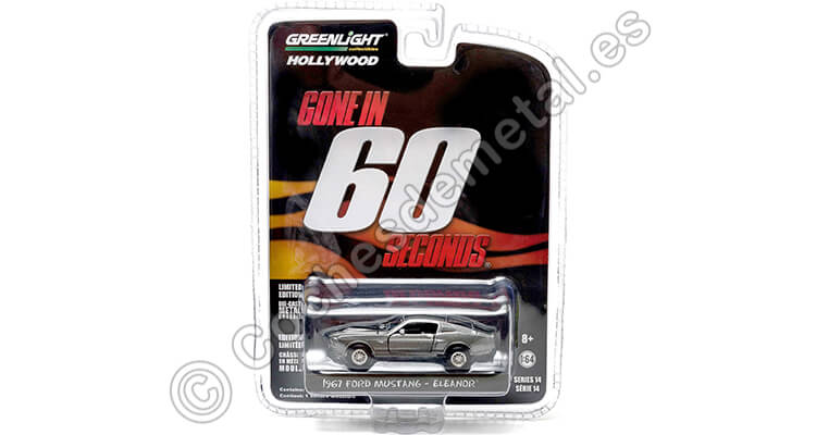 1967 Shelby GT 500E Eleanor 60 Segundos Gris/Negro 1:64 Greenlight 44742