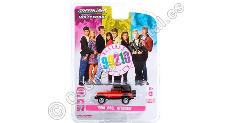 1994 Jeep Wrangler Beverly Hills 90210, Hollywood Series 37 1:64 Greenlight 44970B